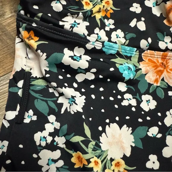 torrid Black Floral One-Piece Swimsuit with Yellow & Teal Blooms - Picture 10 of 11